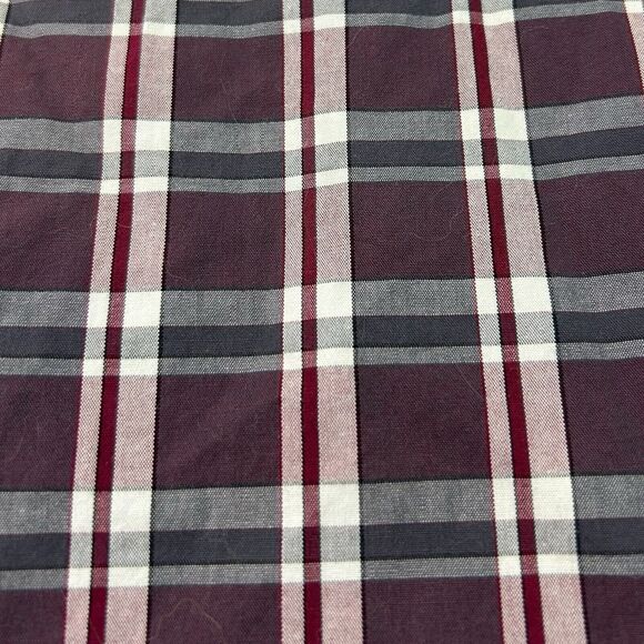 Michael Kors Mens Plaid Button Down Shirt 16 34/35 Burgundy Gray White - Picture 12 of 12